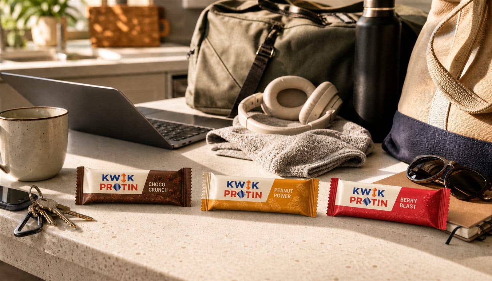 Kwik Protin bar packed for an active day