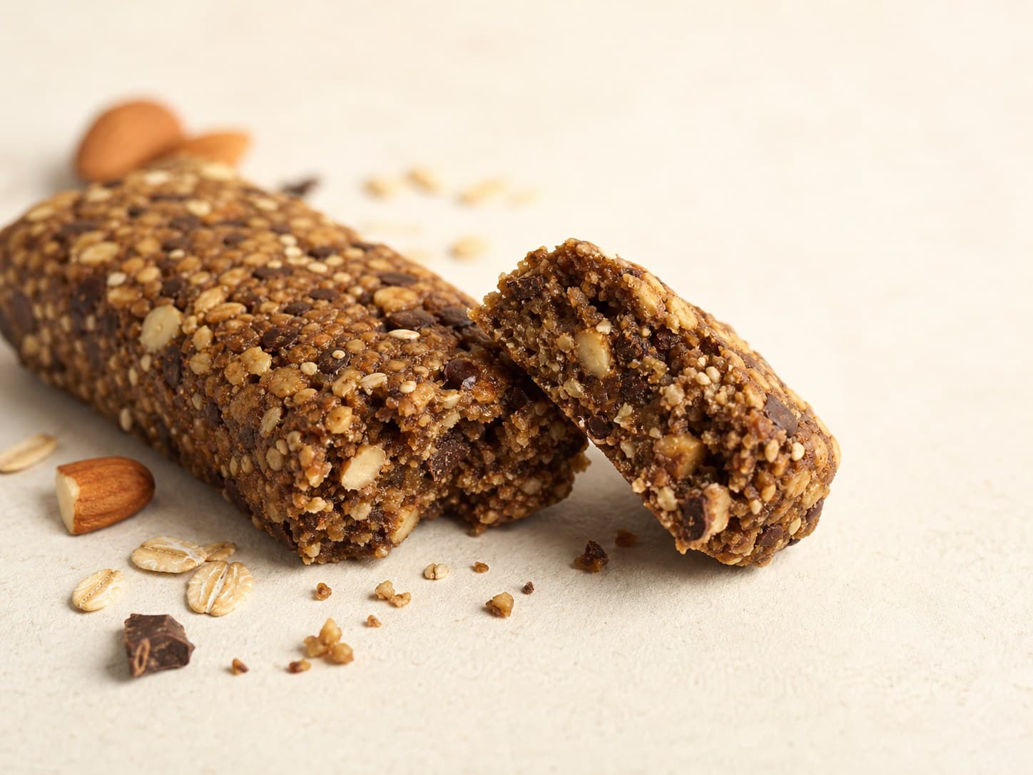 Close view of a Kwik Protin bar texture